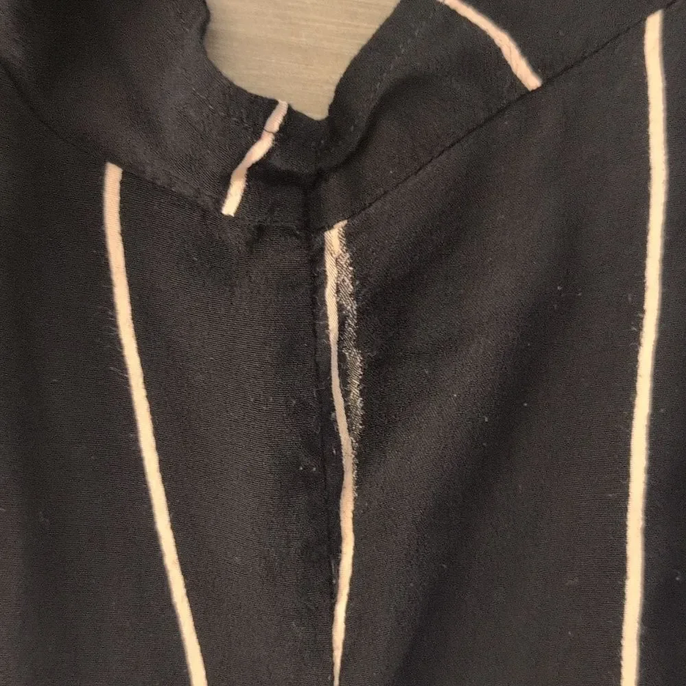 LOFT Wrap Dress with White Stripes and belt - Picture 14 of 15